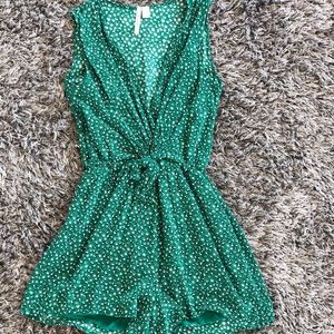 Francesca’s Boutique Green Cheetah Print Romper